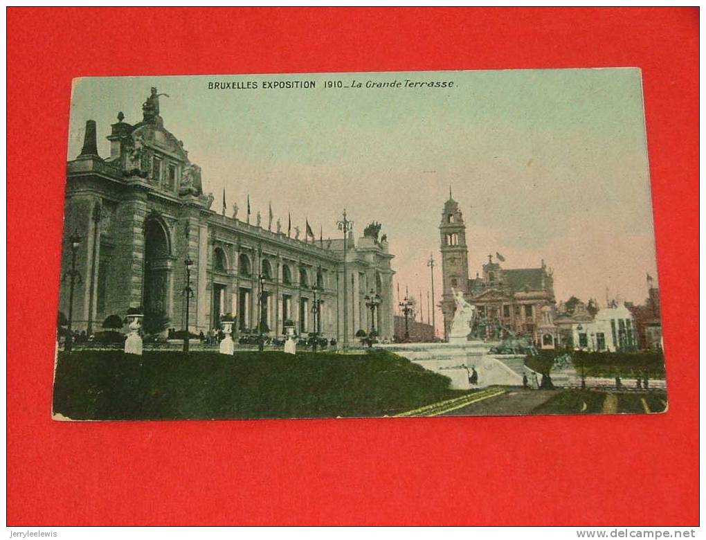 Exposition Bruxelles 1910 -  La Grande Terrasse  - ( 2 Scans ) - Wereldtentoonstellingen