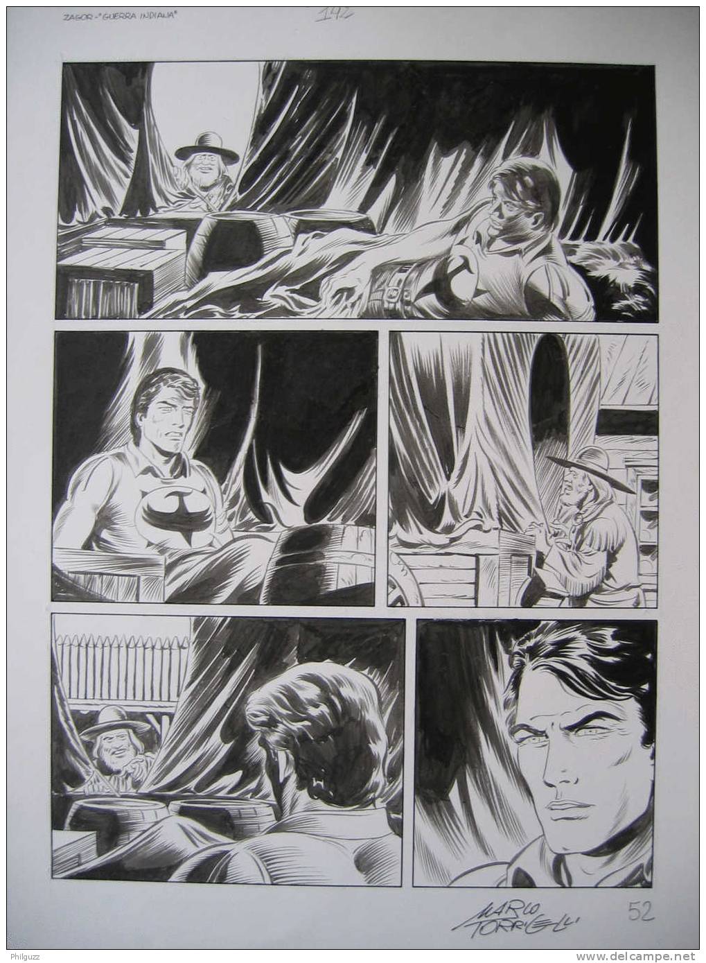 PLANCHE ORIGINALE DE ZAGOR TORICELLI PARAISSAIT EN FRANCE DANS YUMA - Planches Et Dessins - Originaux