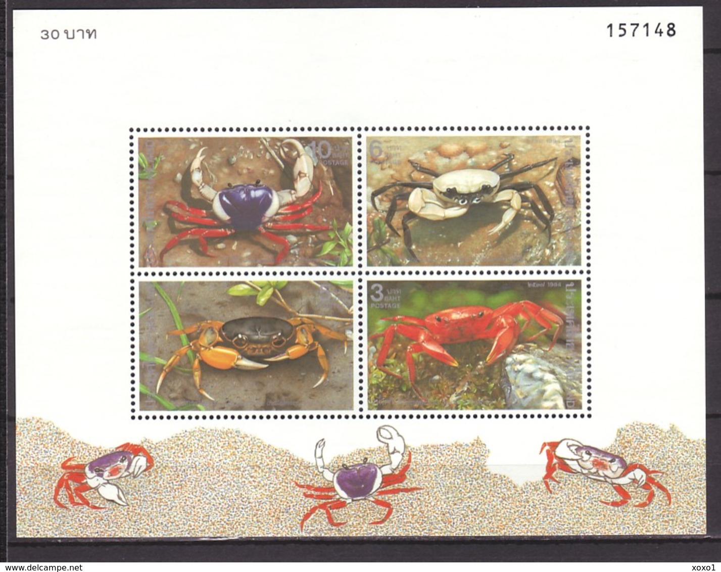 Thailand 1994 MiNr. Block 58 Rare Native Freshwater Crabs S\sh MNH** 5,00 € - Crostacei