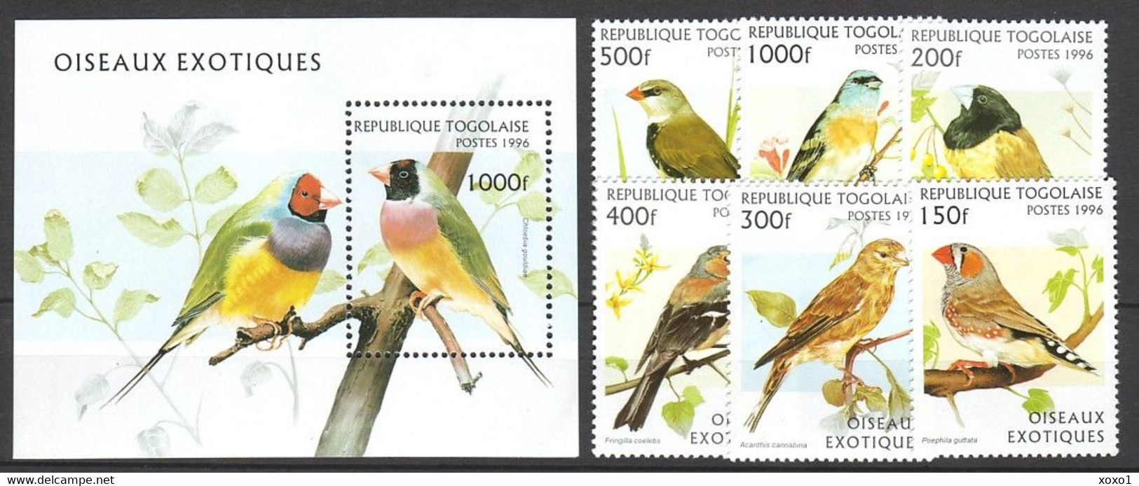 Togo 1996 MiNr. 2473 - 2479 (Block 400) Birds Finches Vögel 6v+1bl MNH**  17,00 € - Mussen