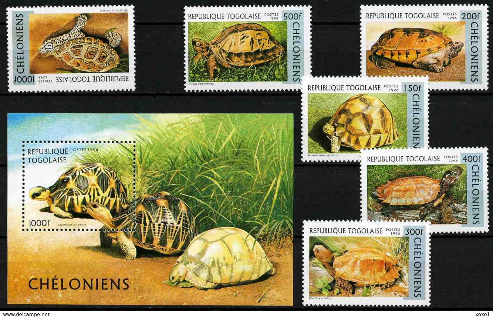 Togo 1996 MiNr. 2480 - 2486 (Block 401) Reptiles Turtles 6v+1bl MNH** 17,00 € - Turtles