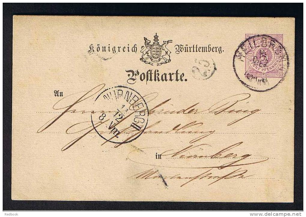 RB 678 - 1880 Wurttemberg 5 Pf Postal Stationery Card Heilbrunn - Germany States - Autres & Non Classés