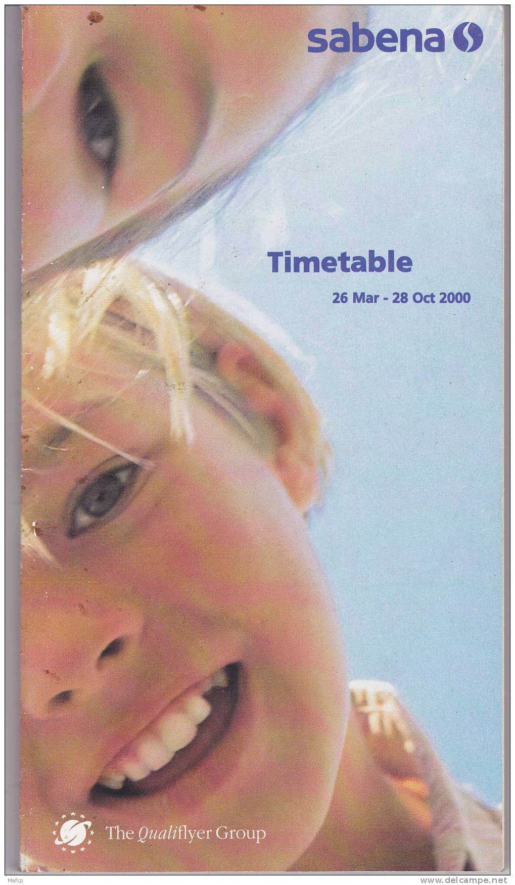SABENA Time Table 26-mar-28oct 2000 - Autres & Non Classés