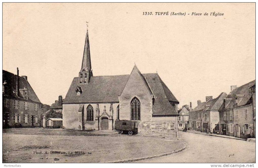 CPA (72) TUFFE, Place De L'église, Jamais Voyagée - Tuffe