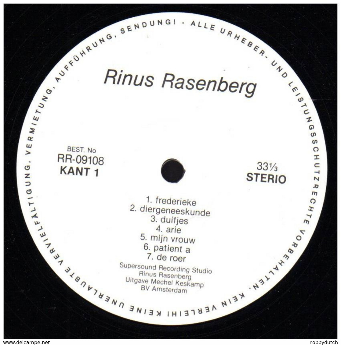 * LP *  RINUS RASENBERG - GRAZEN LANGS DE WEG (Holland 1980) - Sonstige - Niederländische Musik