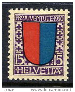SWITZERLAND  1920 Pro Juventute 15 C. MNH / **.  Michel 155 - Unused Stamps