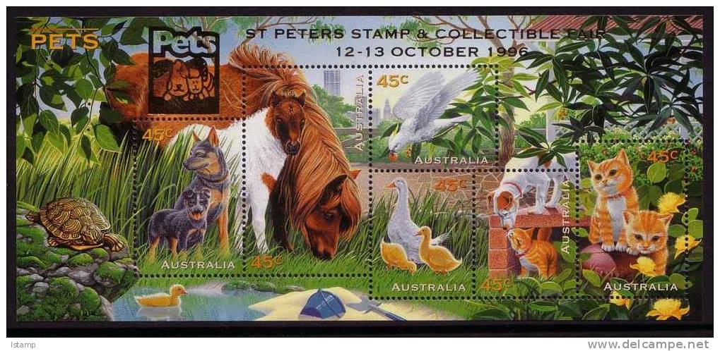 ⭕1996 - Australia PETS 'overprint St Peters' - Miniature Sheet Stamps MNH⭕ - Blocks & Sheetlets