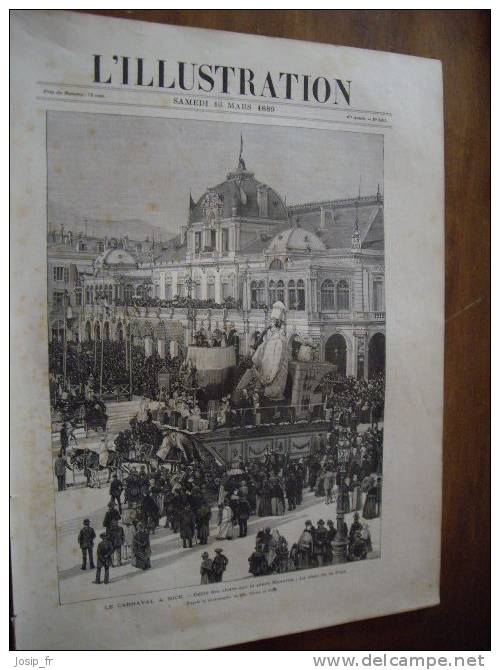 CARNAVAL De NICE 1889 L'ILLUSTRATION Du 16 Mars 1889 - Revues Anciennes - Avant 1900