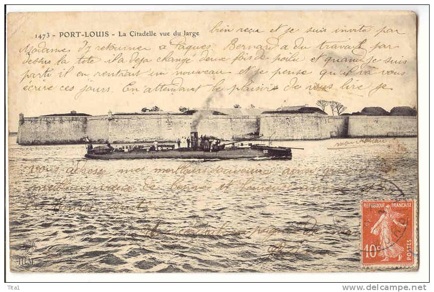 D4533 - Port Louis - La Citadelle Vue Du Large  *bateau* - Port Louis