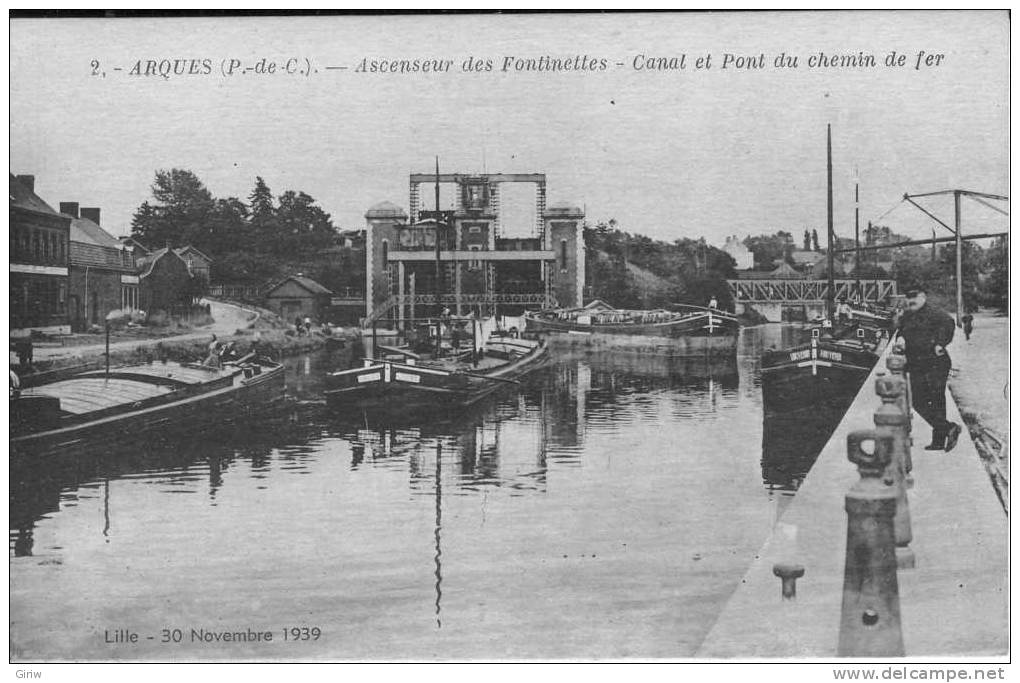 Arques Ascenseur Des Fontinettes Canal Et Pont De Chemin De Fer - Arques