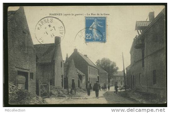 62 HARNES / La Rue De La Gare / - Harnes