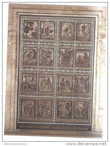 52904)foglietto Vaticano Con 16 Valori Serie Anno Santo Del 2000 - Blocks & Sheetlets & Panes