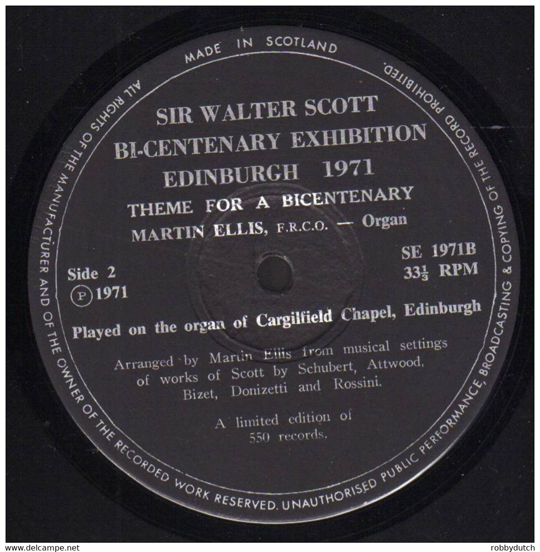 * LP *  Readings From: SIR WALTER SCOTT: BI-CENTENARY EXHIBITION (Scotland 1971 Ex-!!! Limited Edition) - Other & Unclassified