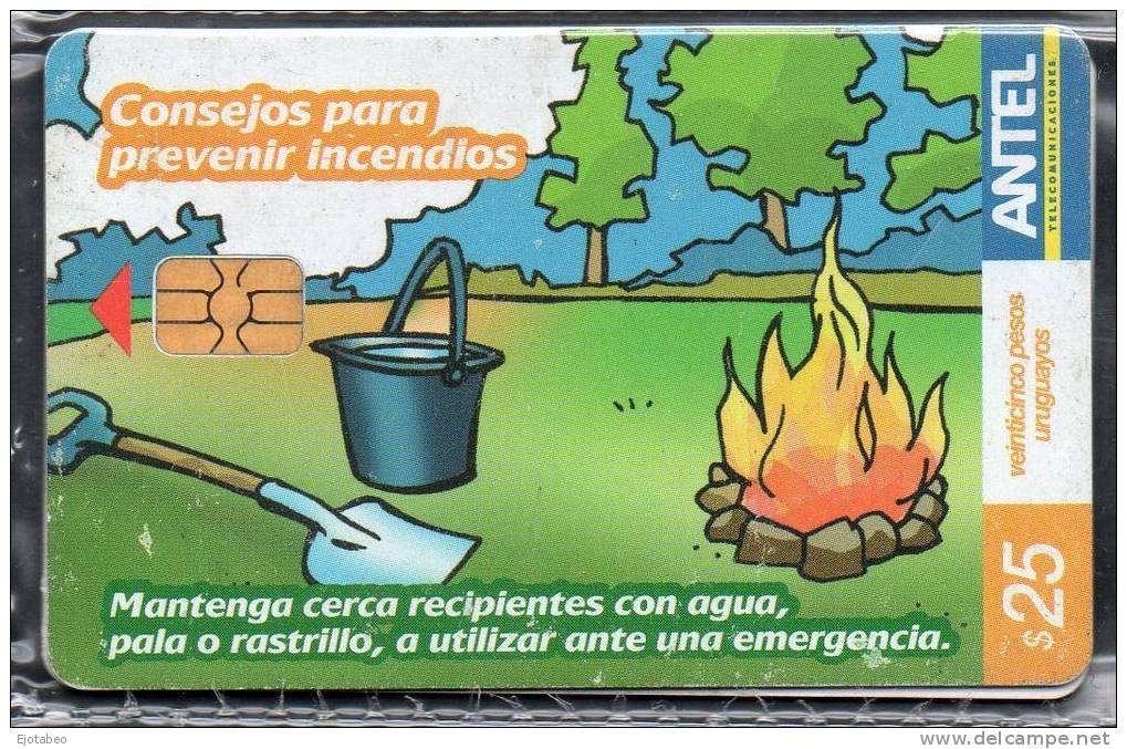 27  URUGUAY Tarj.Telef.-427aConsejos Para Prevenir Incendios   RABAJADA  !!!!!! - Uruguay