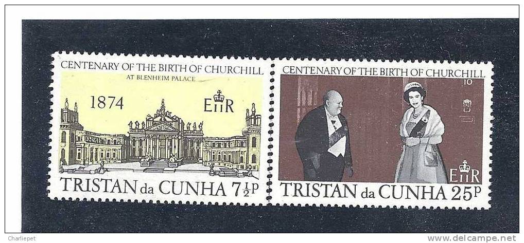 Tristan Da Cunha Scott # 196-197 MNH Winston Churchill & Queen Elizabeth - Tristan Da Cunha