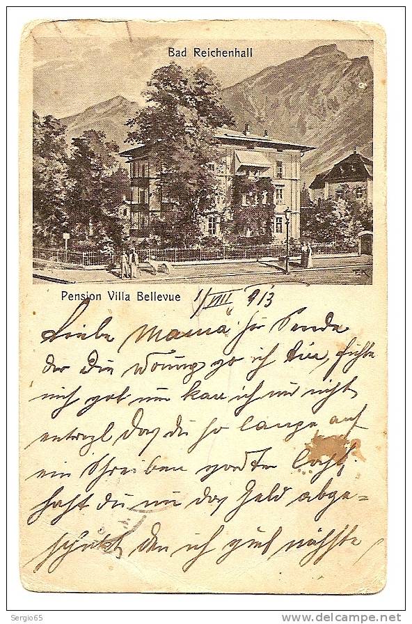 BAD REICHENHALL-VILLA BELLEVUE-traveled 1913th - Bad Reichenhall