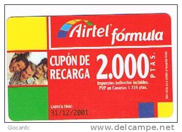 SPAGNA (SPAIN) - AIRTEL  (GSM RECHARGE) - PEOPLE   - USED  - RIF. 4217 - Airtel