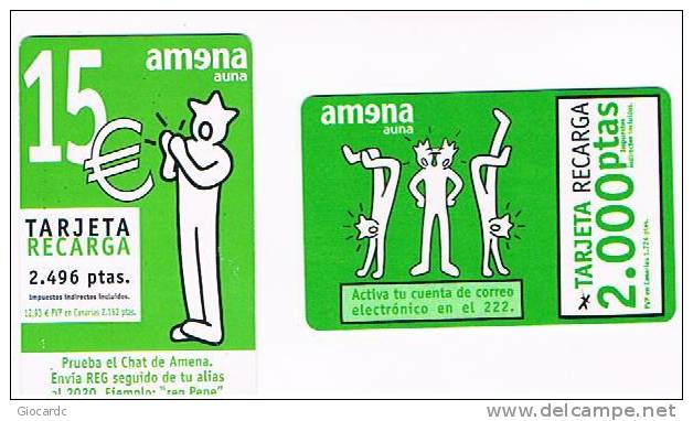 SPAGNA (SPAIN) - AMENA  (GSM RECHARGE) - LOT OF 2 DIFFERENT   - USED -  RIF. 4219 - Amena - Retevision