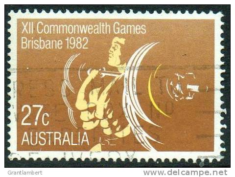 Australia 1982 X11 Commonwealth Games Brisbane 27c Weightlifting Used  SG 861 - Used Stamps