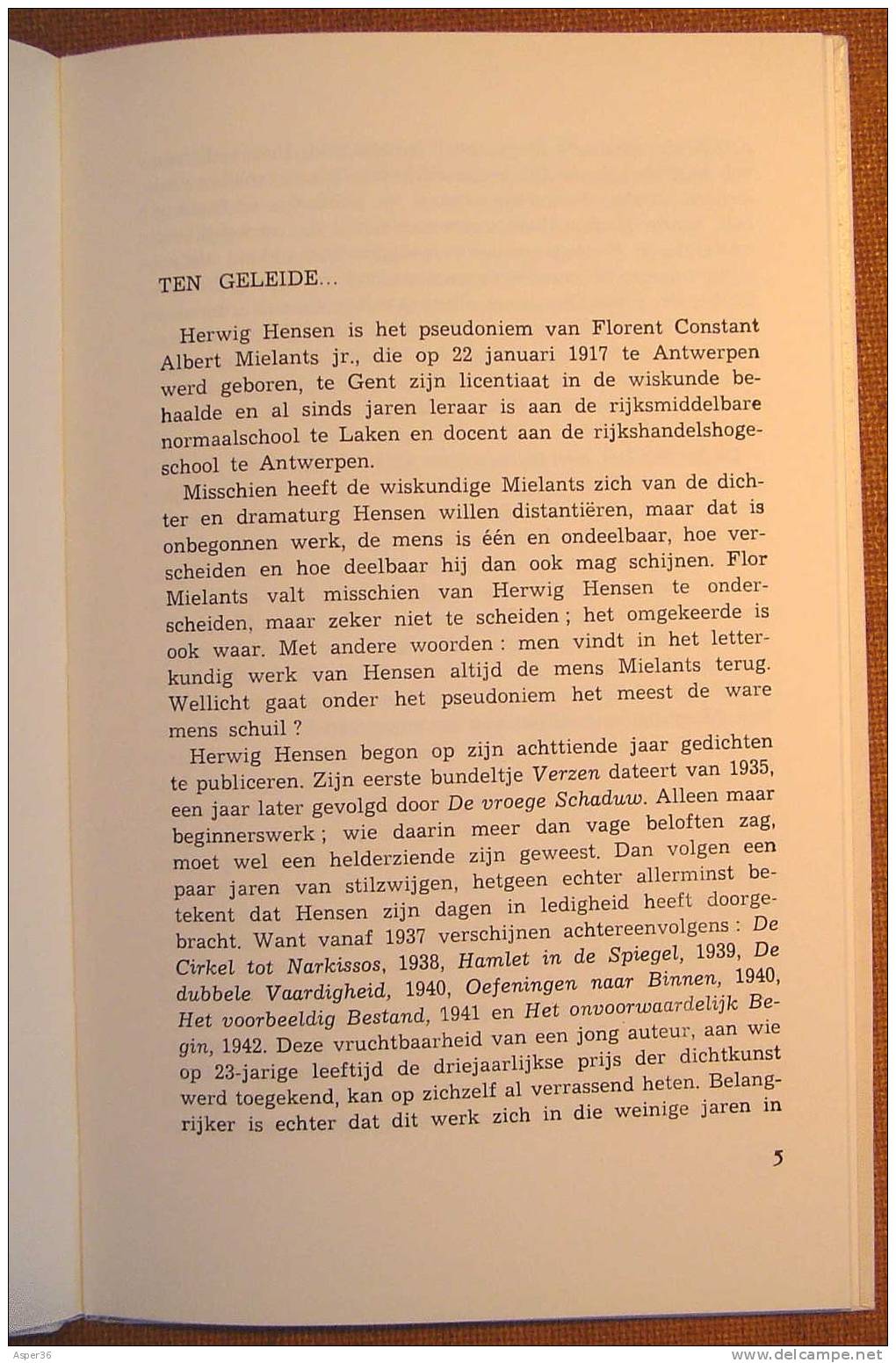 Monografieën Over Vlaamse Letterkunde "Herwig Hensen Door Frans Closset "1965 - Anciens