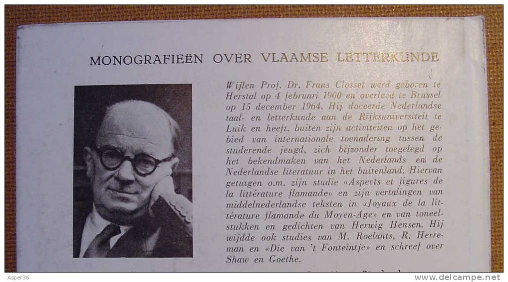 Monografieën Over Vlaamse Letterkunde "Herwig Hensen Door Frans Closset "1965 - Antiquariat