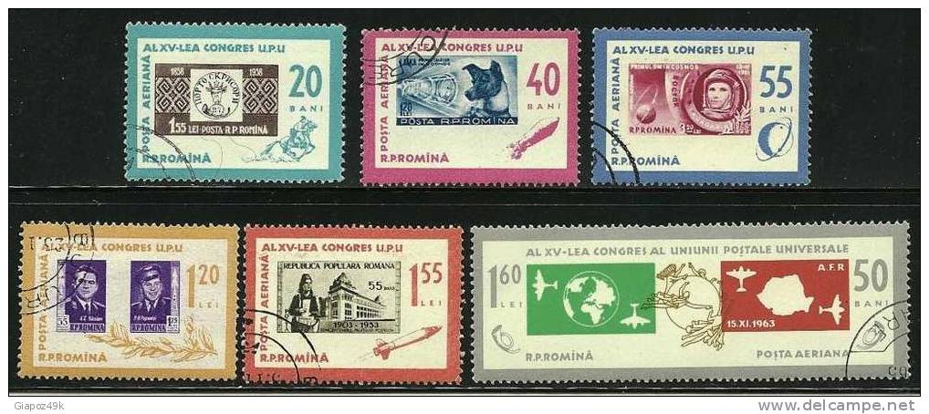 ● ROMANIA 1963 - U.P.U. - P.A. N. 178 / 183 Usati, Serie Completa - Cat. ? € - Lotto N. 829 - Gebruikt