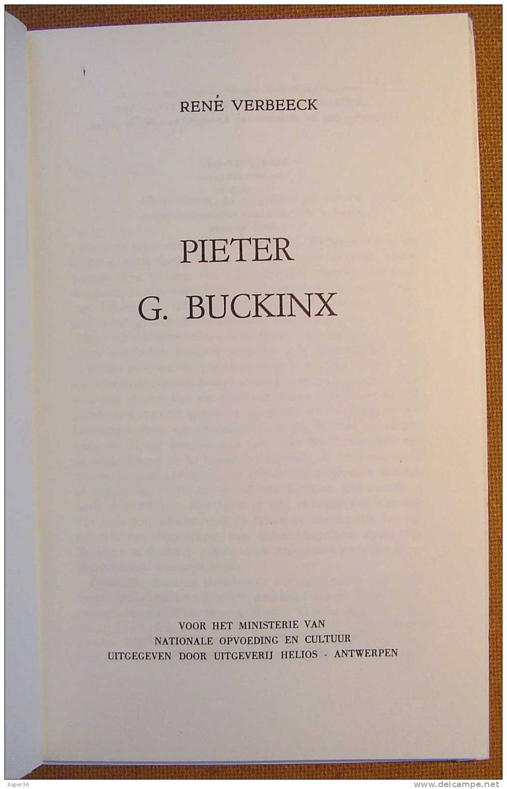 Monografieën Over Vlaamse Letterkunde "Pieter G. Buckinx Door René Verbeeck "1964 - Vecchi