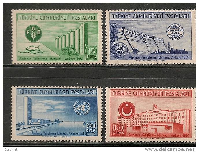 TURKEY - TURQUIE - 1951 - FAO Et Silos - Centrale électrique - ONU - Université D´Ankara -  Yvert # 1136/1139 - MINT LH - Neufs