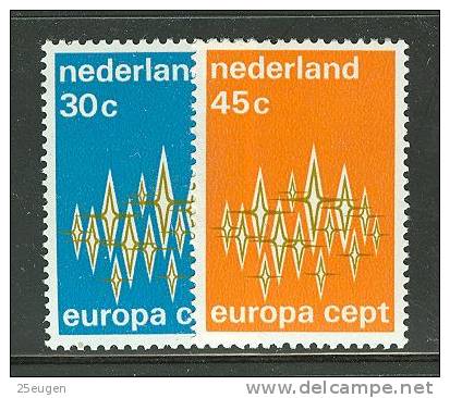 NETHERLANDS  EUROPA CEPT 1972  MNH - 1972