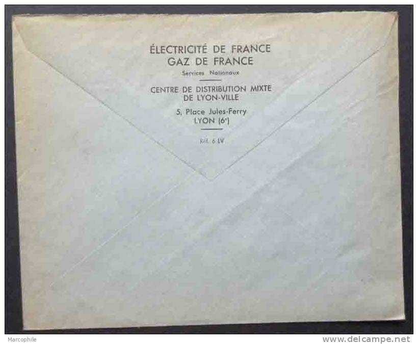 ELECTRICITE - GAZ - LYON  / 1963 EMA ILLUSTREE SUR LETTRE  (ref 1102) - Electricity