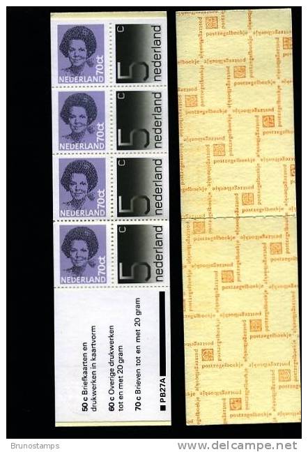 NETHERLANDS/NEDERLAND - 1981 DEFINITIVES  5c.+70c. BOOKLET MINT NH - Carnets Et Roulettes