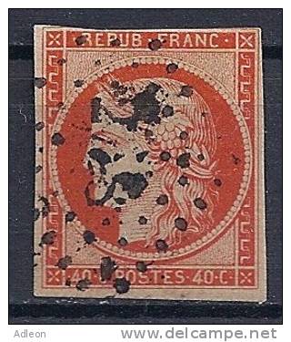 France-YT 5a Oblitéré 40c Orange Vif Touché En Haut . Prix à 10% ! - 1849-1850 Ceres