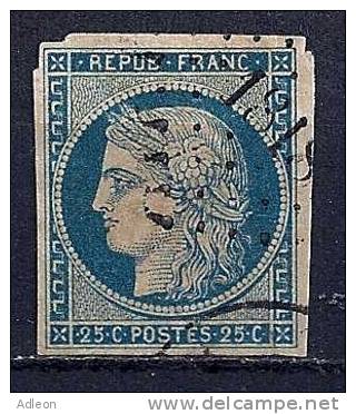 France-YT 4b Oblitéré 25c Bleu - 1849-1850 Cérès