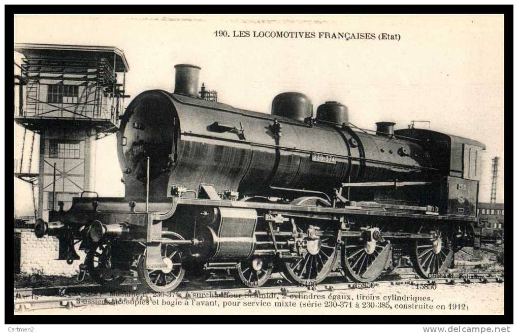 LES LOCOMOTIVES FRANCAISES (Etat) MACHINE A SURCHAUFFEUR SCHMIDT TRAIN - Trains