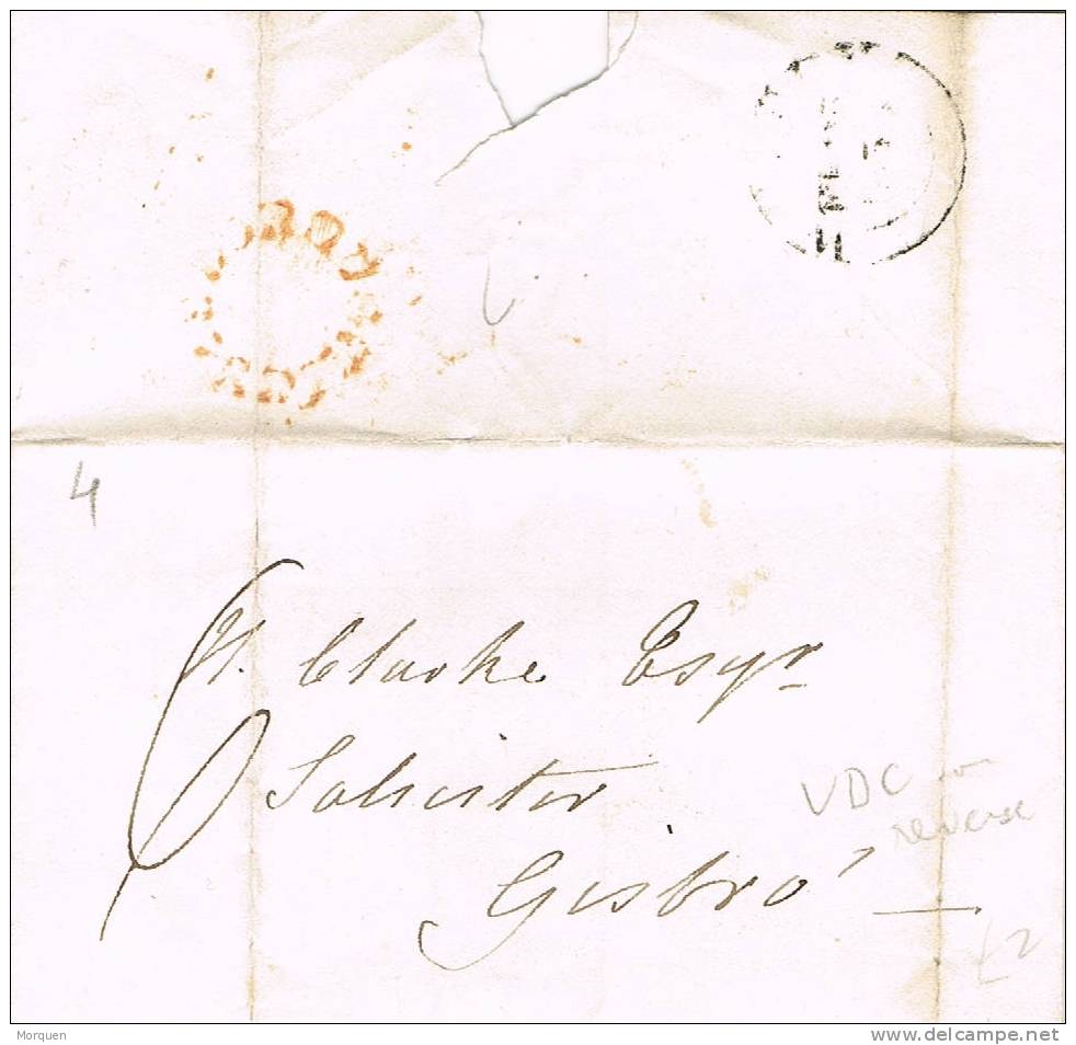 Carta Pre Filatelica A GISBRO (England)  1835 Gran Bretaña, . Porteo 6 - ...-1840 Prephilately