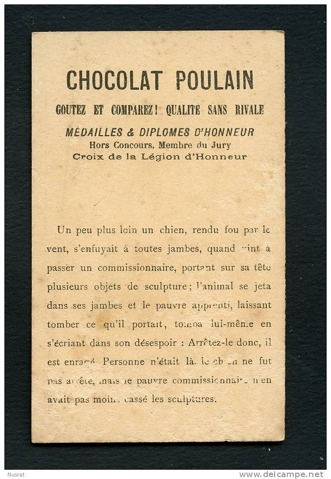 Chocolat Poulain Jolie Chromo Thème Enfant, Chien, Arrêtez Le Donc Il Est Enragé, Lith. Laas - Poulain