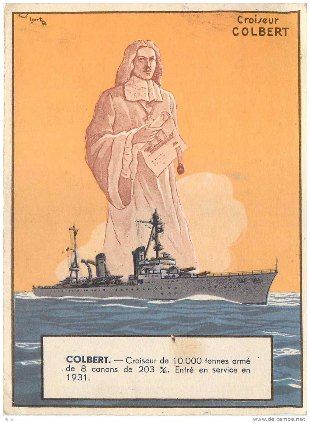 MARINE MILITAIRE , Croiseur COLBERT , *M198 - Warships