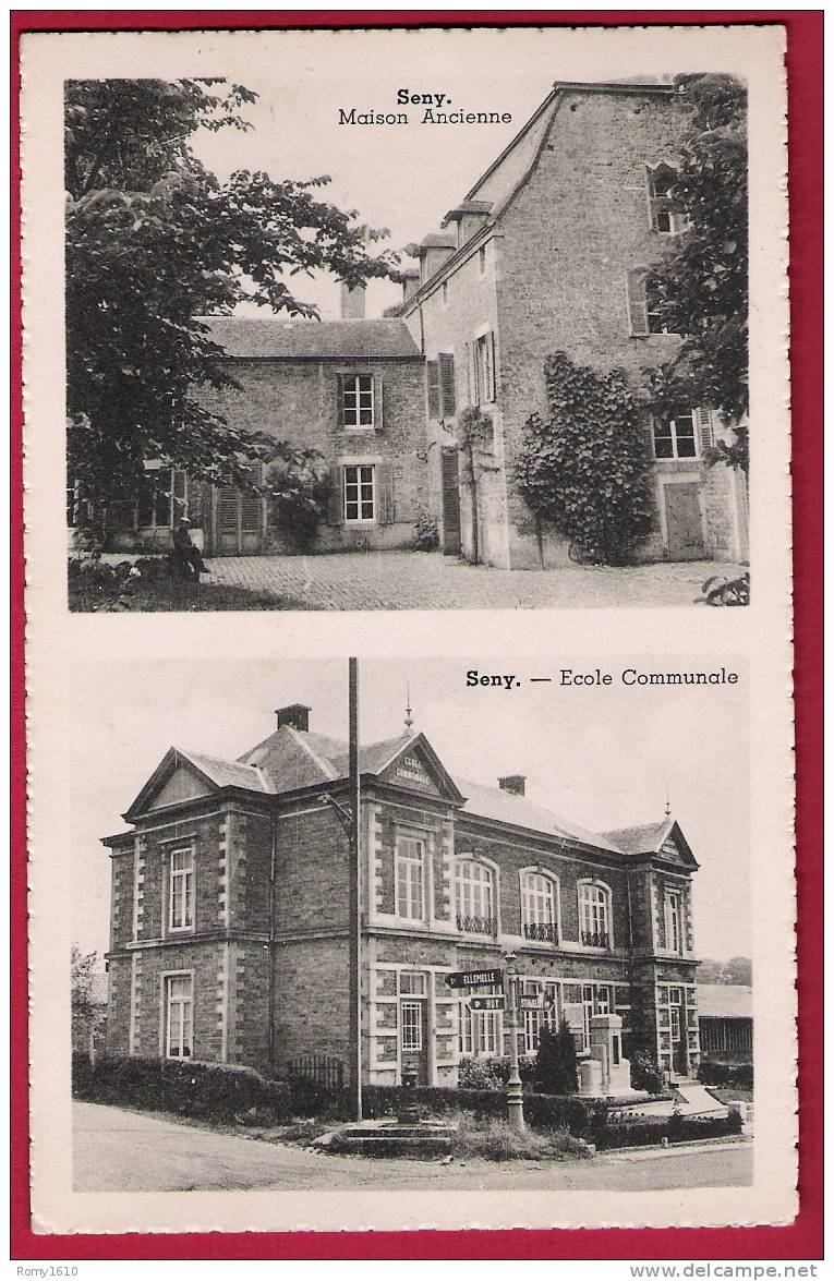 Seny.-  Liège Tinlot.  Maison Ancienne Et Ecole Communale. 2 Vues. - Tinlot