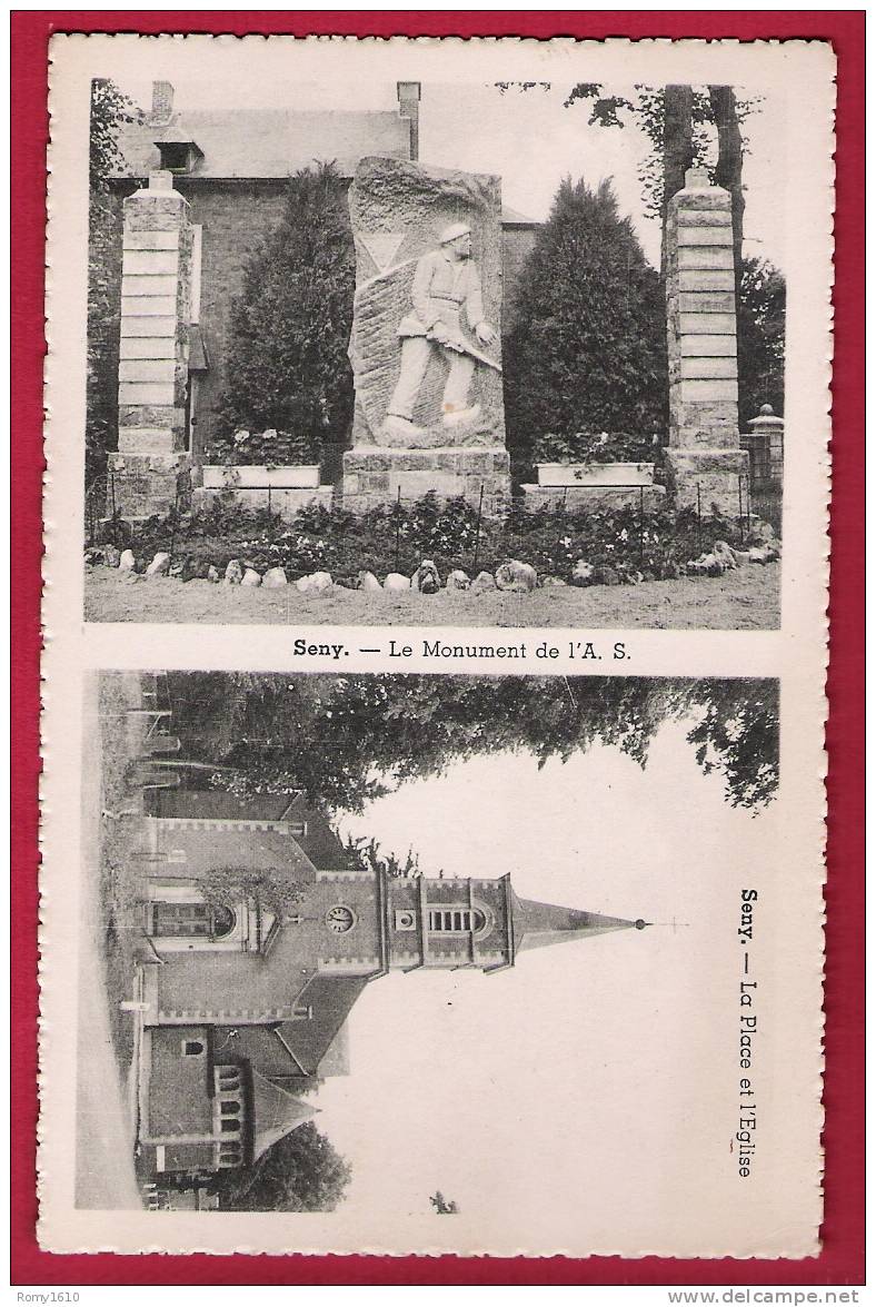 Seny.  (Liège-Tinlot)  Monument De L'A.S.  Et Place De L'Eglise. 2 Vues. - Tinlot