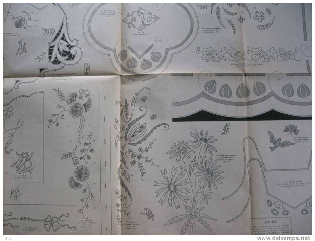 Revue :Le Journal Des Brodeuses 1er Février 1950  N°659 Feuille De 94 X 65  Cm Env Pliée En 4 - Autres & Non Classés