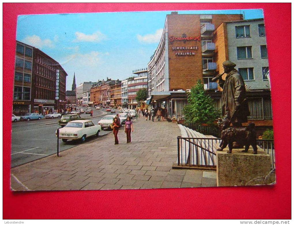 CPM-ALLEMAGNE-BOCHUM-DER KUHHIRTE IN DER BONGARDSTRASSE UND BLICK ZUM RATHAUS - VOYAGEE 1973-PHOTO RECTO / VERSO - Bochum