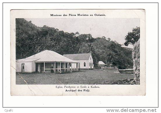 Archipel Des Fidji : Eglise, Ecole Et Presbytère à Kadavu / Missions Maristes D'Océanie - Wallis En Futuna