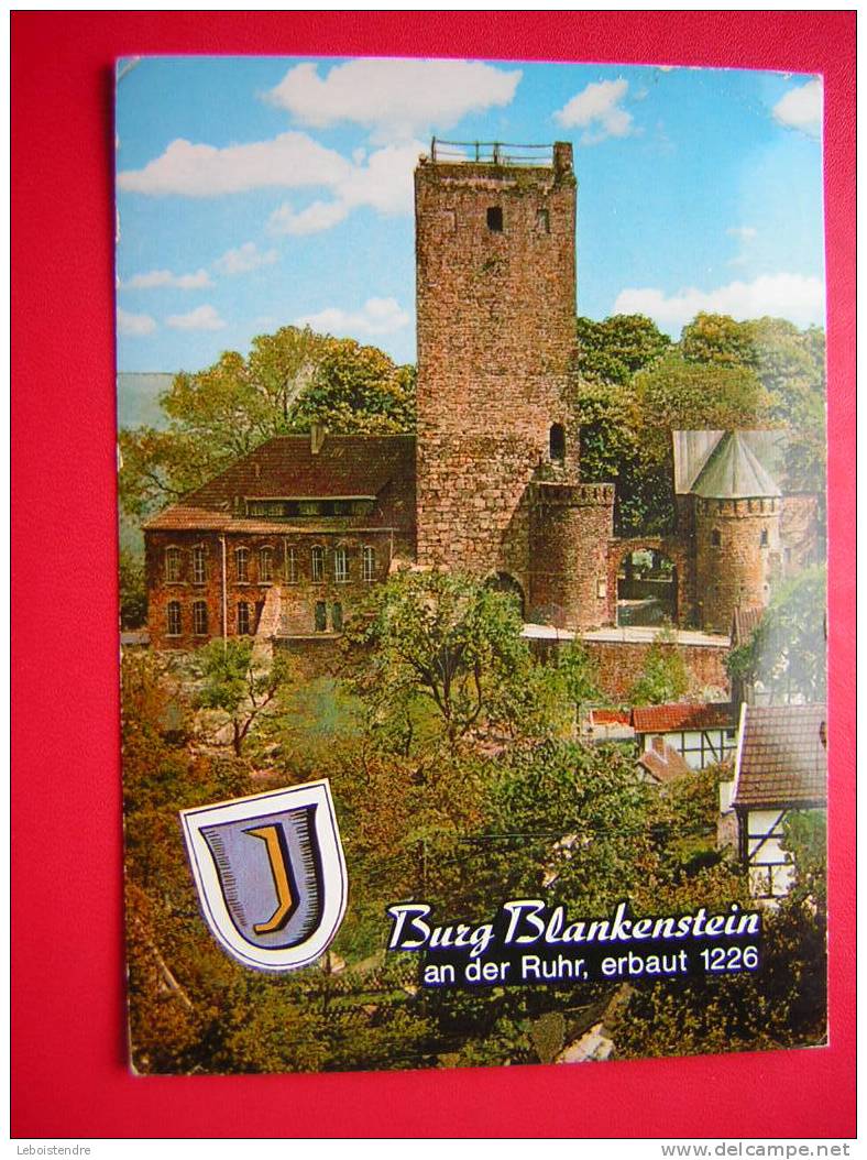 CPM-ALLEMAGNE-BURG BLANKENSTEIN AN DER RUHR ,ERBAUT 1226 -VOYAGEE 1973 TIMBRE -PHOTO RECTO / VERSO - Hattingen