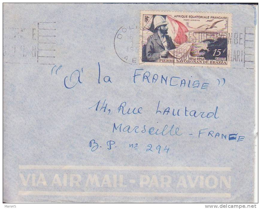 DOLISIE - CONGO - 1955 - Colonies Francaises,Afrique,avion, Lettre,marcophilie - Brieven En Documenten