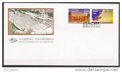 1998 Gréce Griechenland    Mi. 1978-9  A  FDC  Europa - 1998