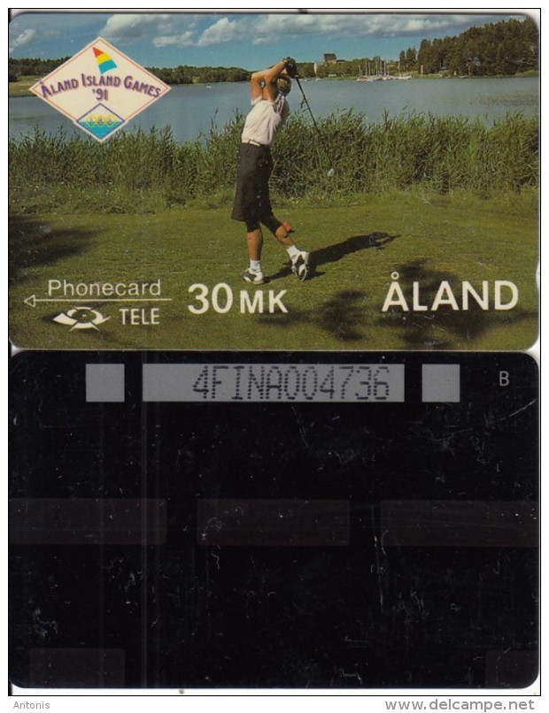 ALAND ISL.(GPT) - Golf, CN : 4FINA(5mm), Tirage 1000, 06/91, Used - Aland