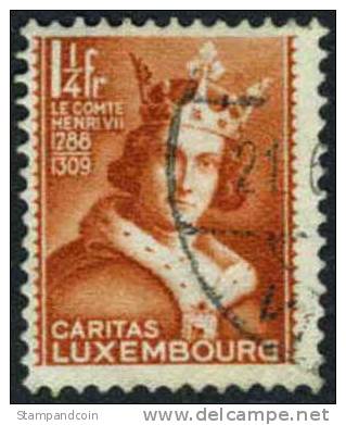 Luxembourg B58 Used Count Henry VII Semi-Postal From 1933 - Oblitérés