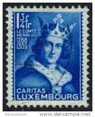 Luxembourg B59 XF Used Count Henry VII Semi-Postal From 1933 - Oblitérés