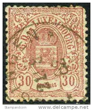 Luxembourg #37 Used 30c From 1878 - 1859-1880 Stemmi