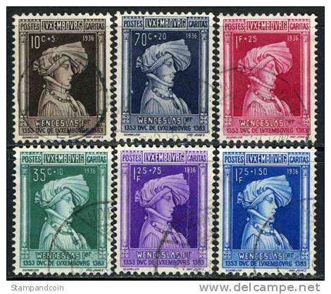 Luxembourg B73-78 Used Semi-Postal Set From 1936 - Oblitérés